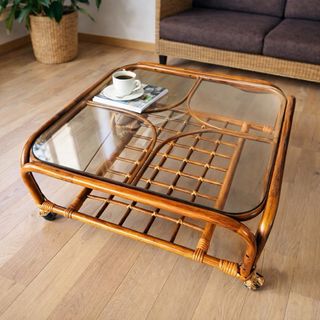 引取限定】螺鈿細工 座卓 70万 孔雀 座卓 ガラス ちゃぶ台 ロー