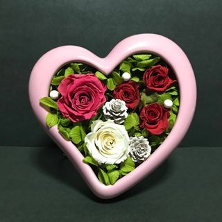 NTTdocomo - 【電報】ブリザーブドフラワー DENPO オルゴール ホワイト