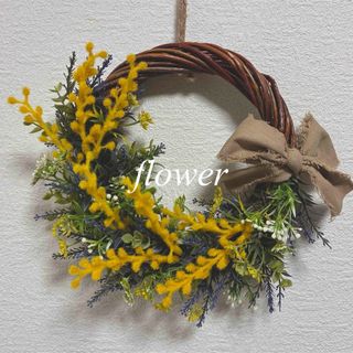 雪だるま クリスマスリース 毛糸玉リース ウェルカムリース 水色