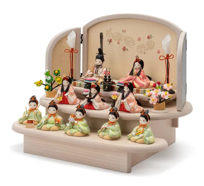 雛人形「外付け台（五人囃子用） ナチュラル（横幅42.5㎝台屏風用