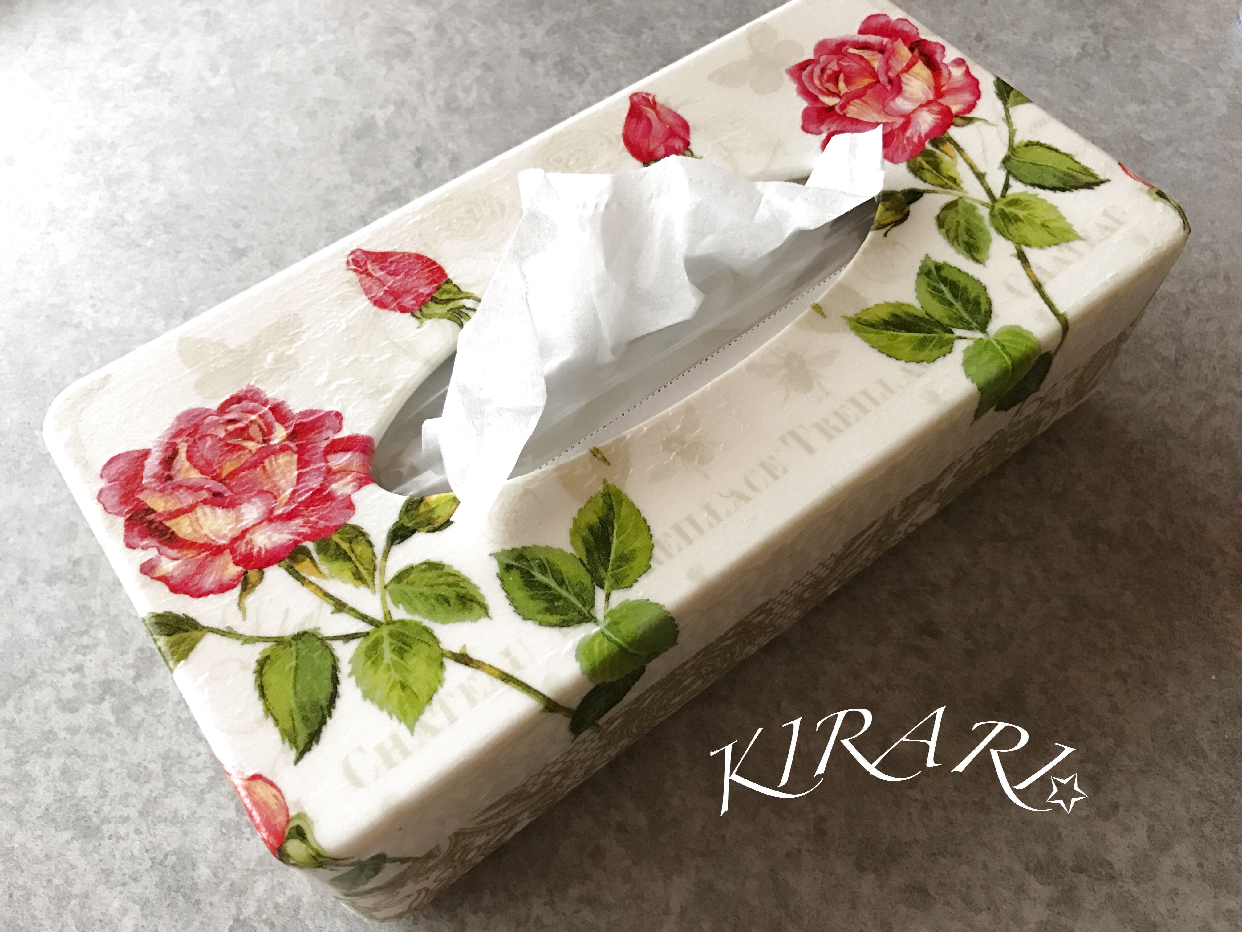 デコパージュで100均ティッシュケースを簡単リメイク