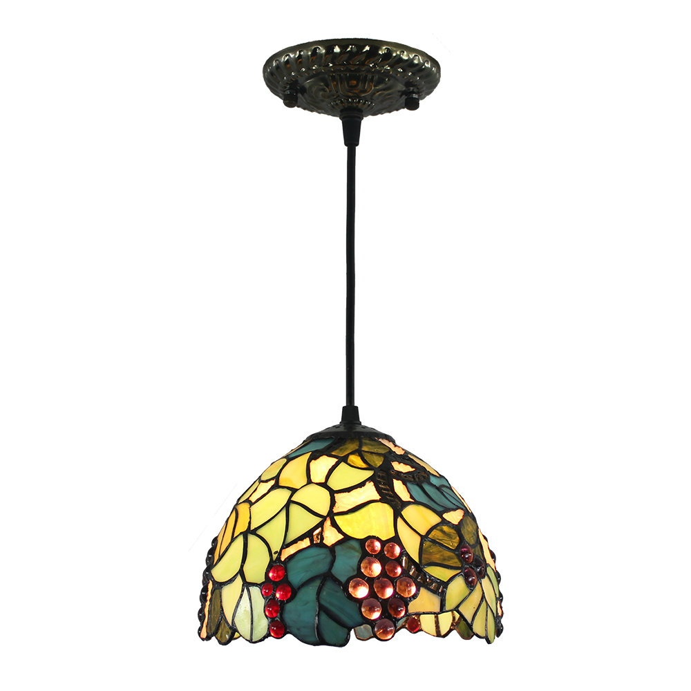 ペンダントライト ステンドグラスランプ 照明器具 玄関照明 ブドウ柄