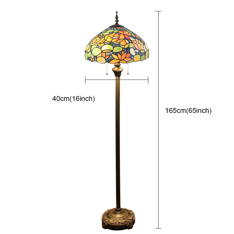 フロアスタンド ステンドグラスランプ フロアランプ 照明器具 書斎 花