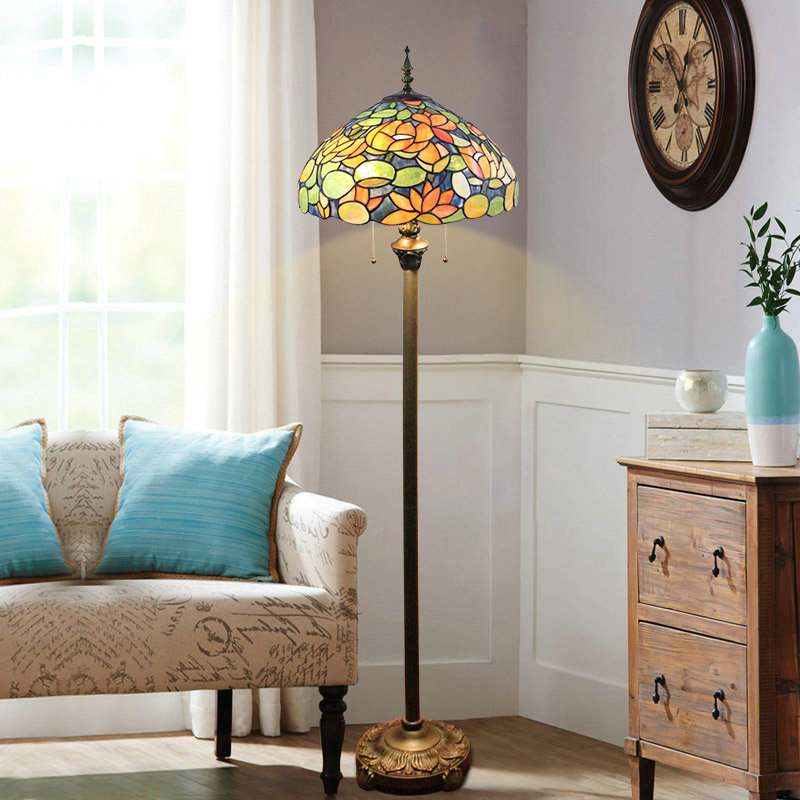 フロアスタンド ステンドグラスランプ フロアランプ 照明器具 書斎 花