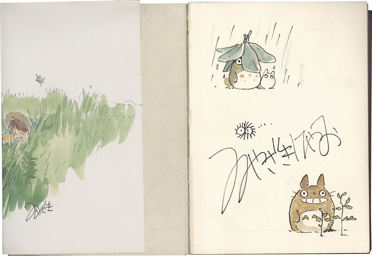 2121] 宮崎駿 直筆イラストサイン本「トトロがいっぱい」