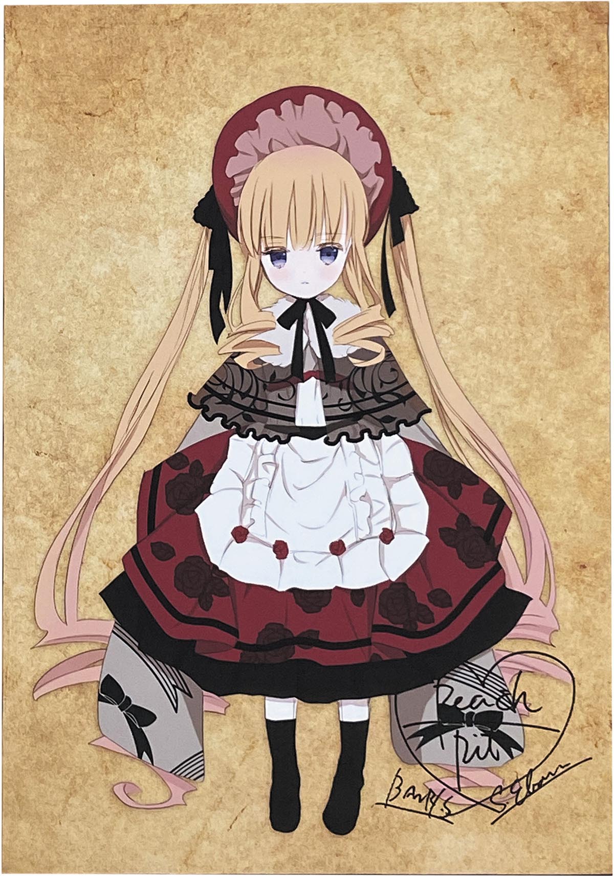 PEACH-PIT 直筆サイン入りカラー複製イラスト「大正浪漫ドールズ真紅」