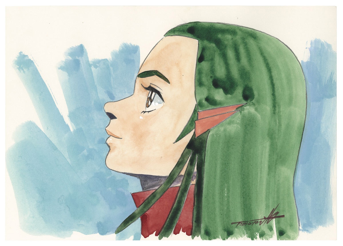 湖川友謙直筆カラーイラスト「聖戦士ダンバイン」キーンキッス