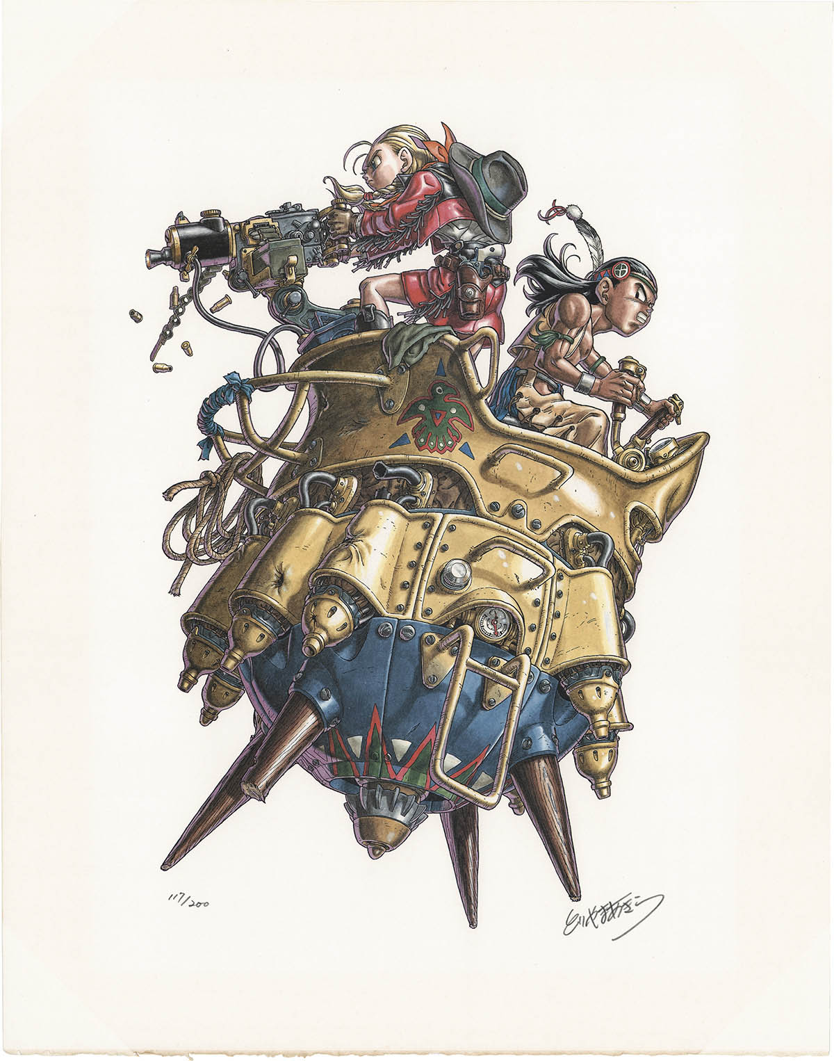 3116] 鳥山明 直筆サイン入りカラー複製イラスト「DRAGON BALL」