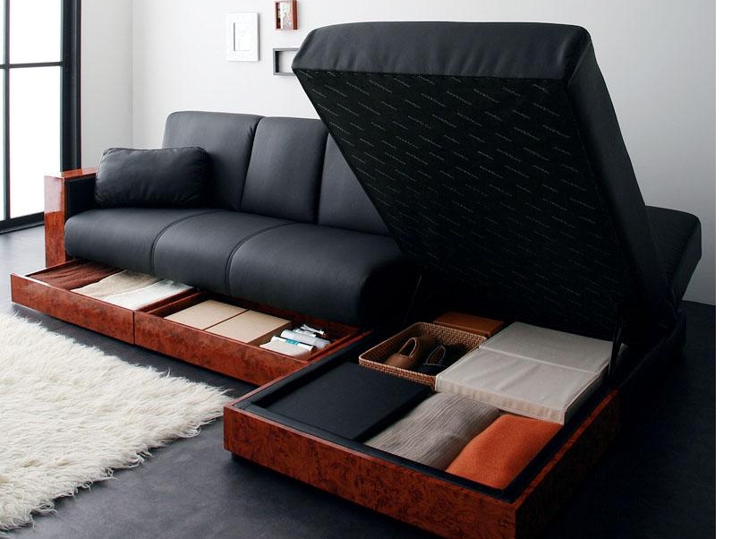 身長180cm以上でも脚を伸ばして寝れる！大容量収納ソファーベッド