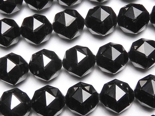 ブラックスピネル スターラウンドカット10mm ｜天然石ビーズの卸問屋