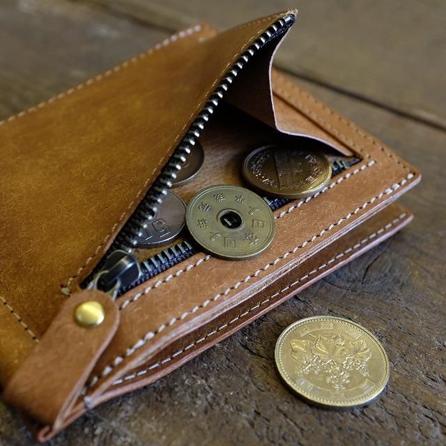 マネークリップ / キャメル - 革コインウォレット、バッグ等の