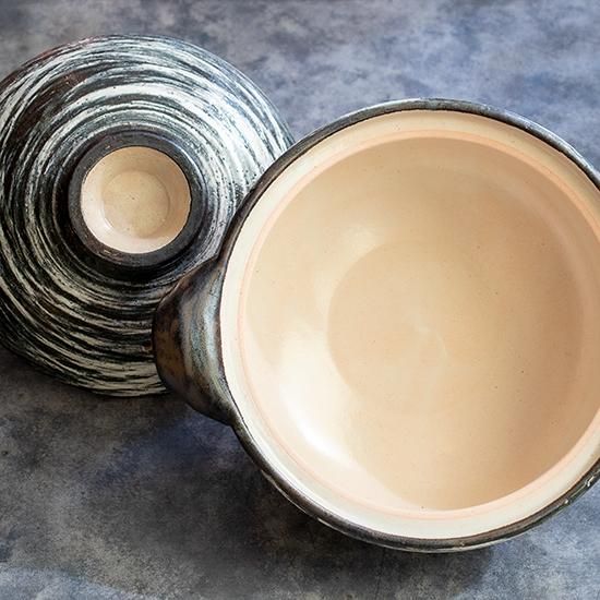 伊賀土鍋 刷毛目 ※サイズ：大、中は予約受付中※ - 伊賀焼窯元 長谷園