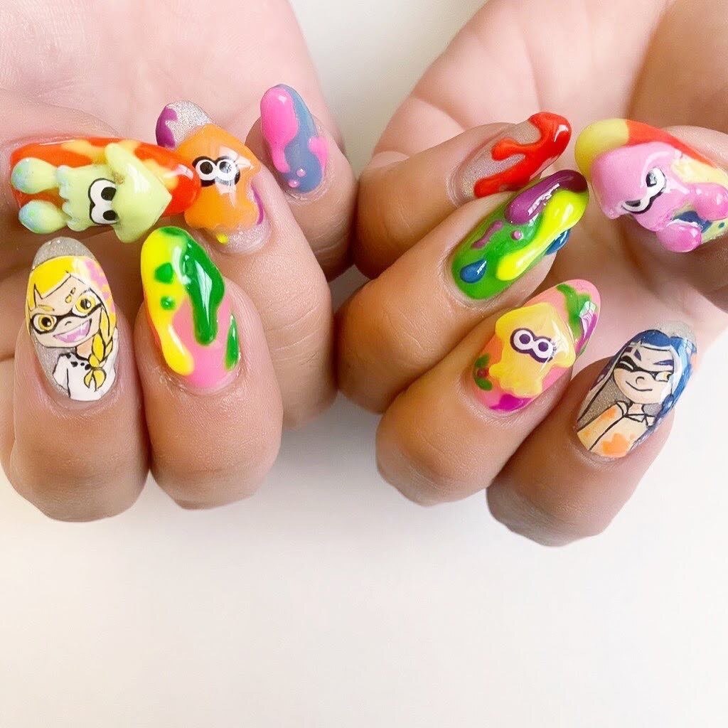 スプラトゥーンネイル♪：PG007652628｜ネイルパニックのフォト
