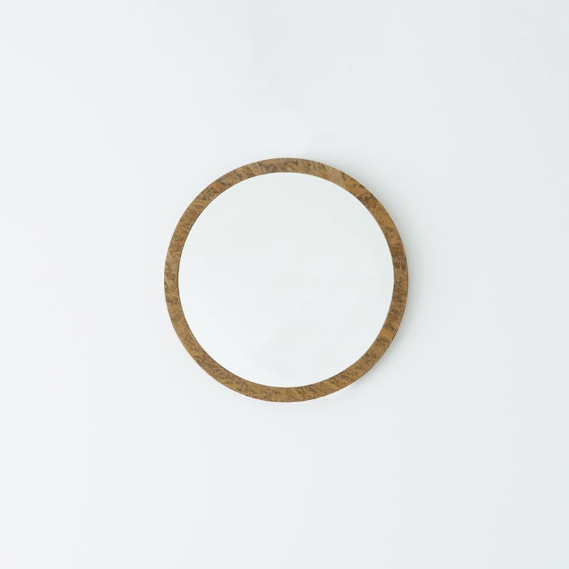 日本製】【OSB丸形ウォールミラー直径40cm (ブラウン/茶)】 鏡 姿見