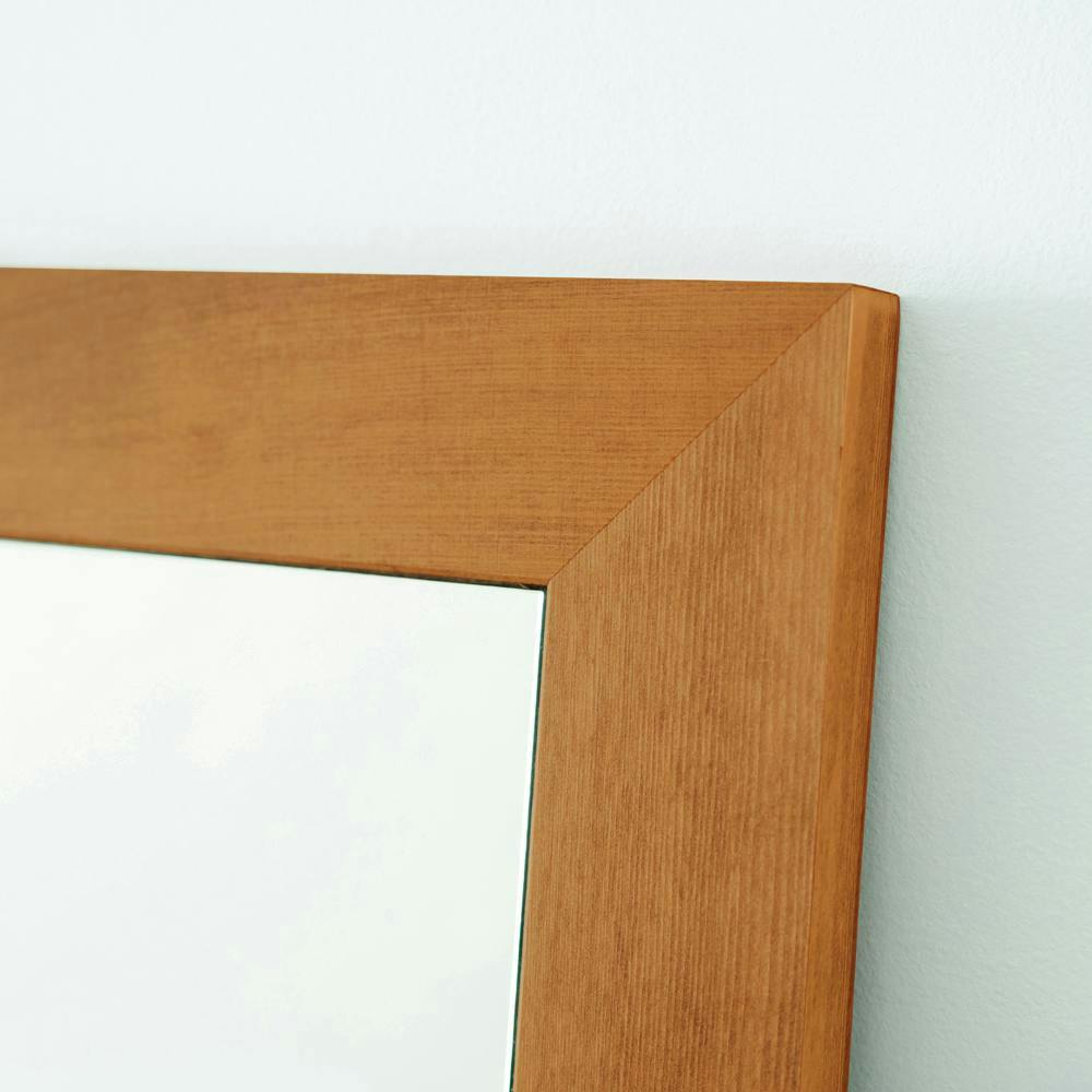 日本製】【幅広枠ウォールミラー(幅60×高さ108cm)(ハニーブラウン/茶