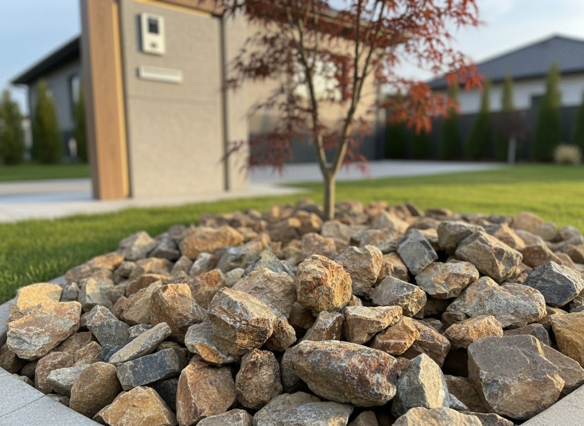 庭石 割栗石 ブラウン ロックガーデン 石 モカロック 20kg 割栗石 茶色