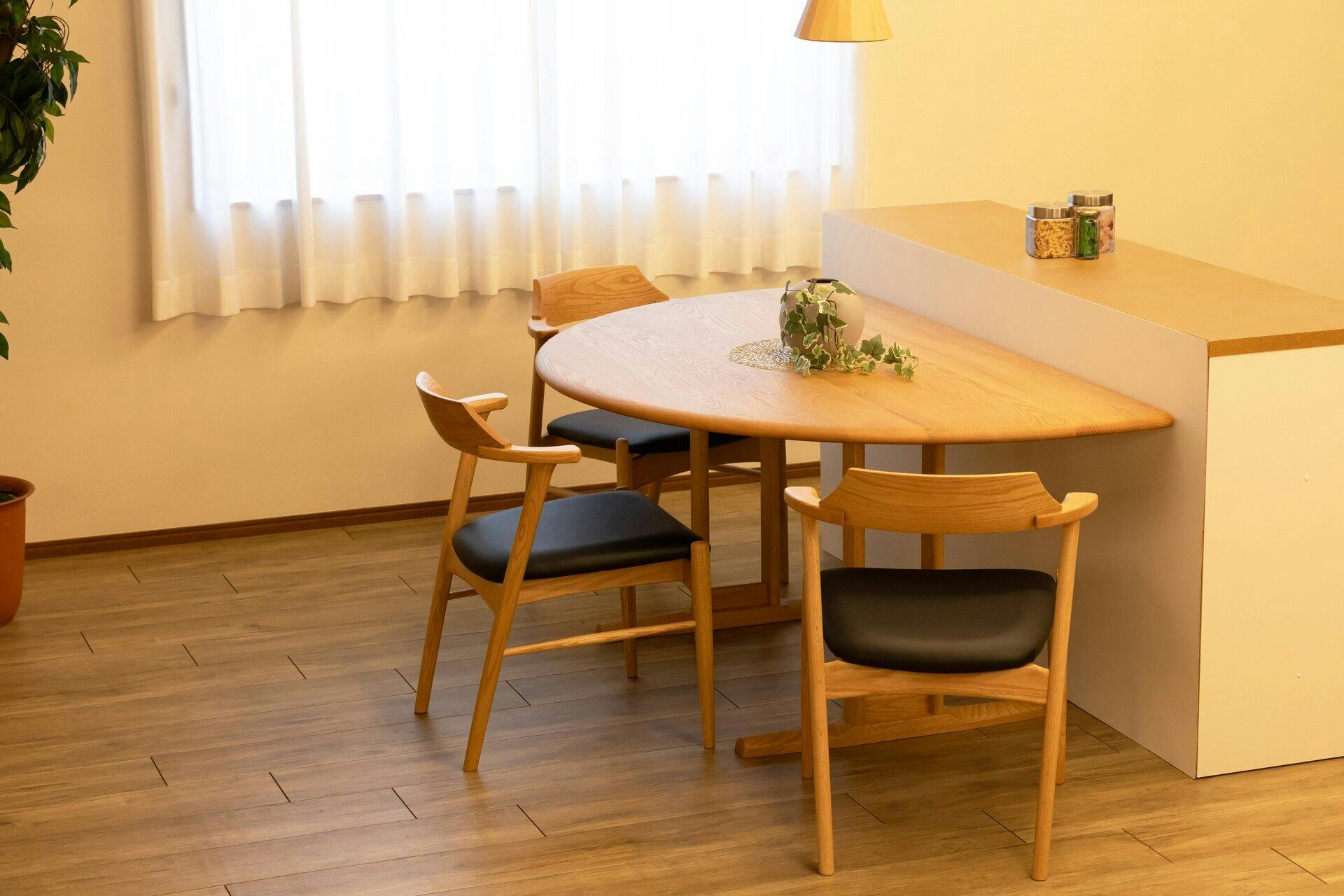 筑波産商 アルボル YUME2 160×100 半円 ダイニングテーブルT