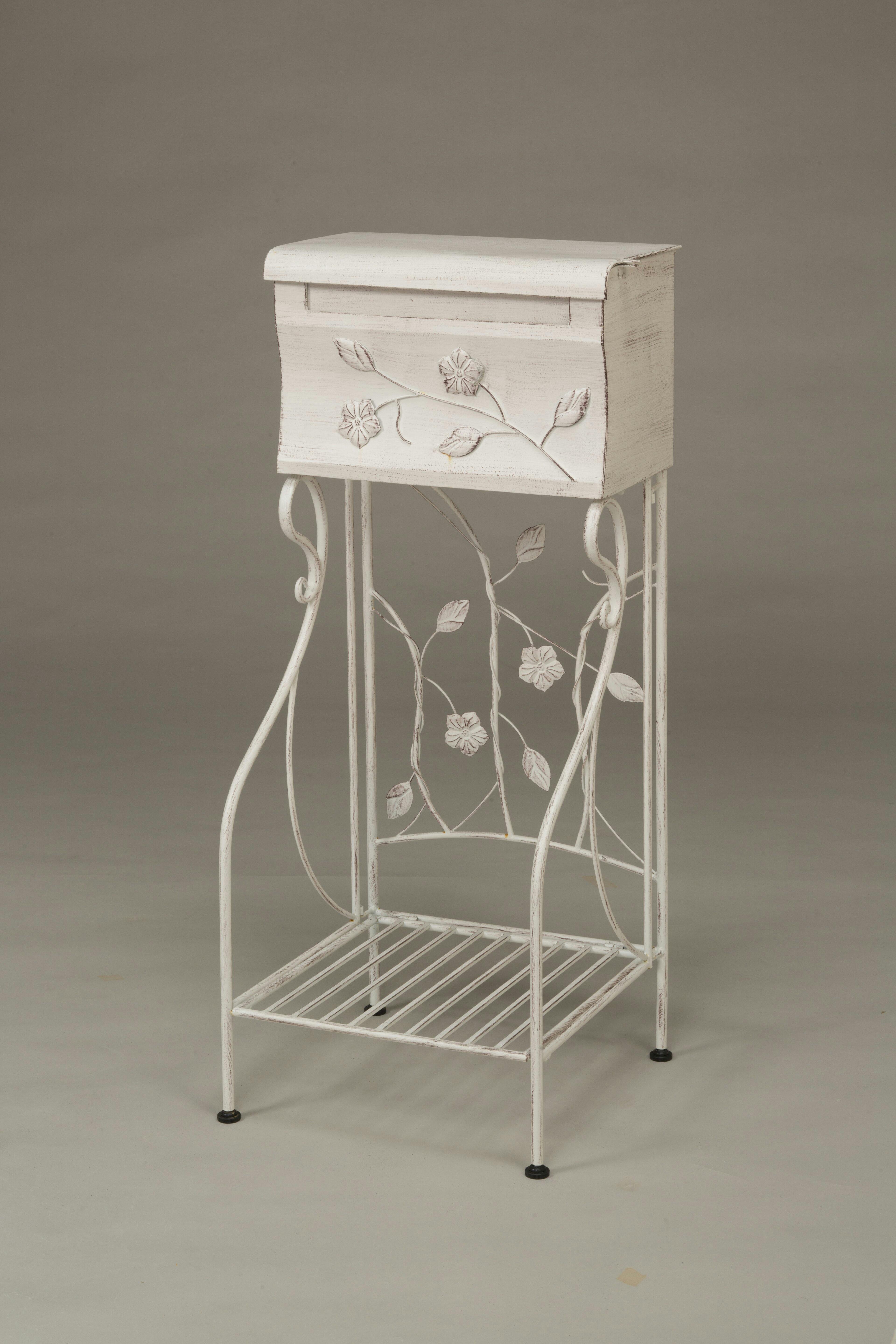 Living Out フラワーレリーフスタンドポスト・ホワイト 4589792860277