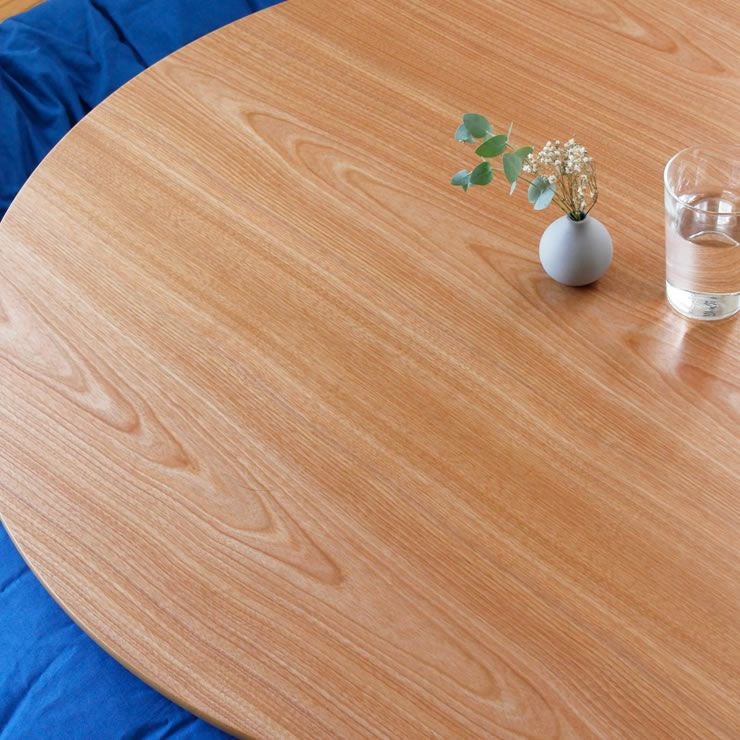 コタツ天板・こたつ天板単品円形 90cm丸木製（サク こたつ天板のみ