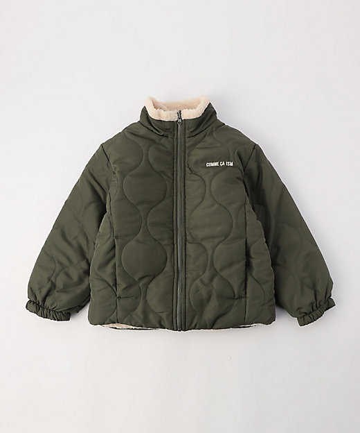 オンライン限定カラー：ブラック】リバーシブル キルト×ボア ブルゾン