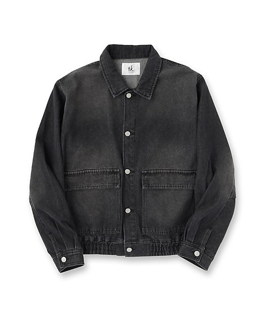 上下2点セット】デニムブルゾン＋ワイドデニムパンツ