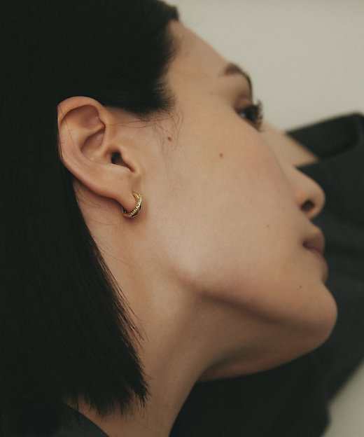 K18ダイヤモンド Xライン ワンタッチピアス（2002543598