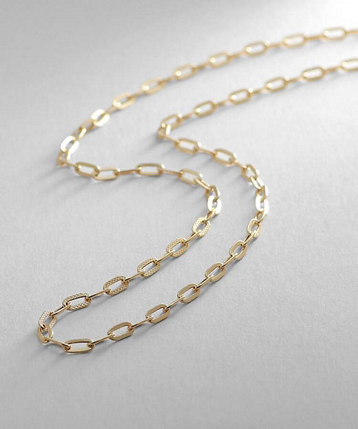 K18中空プレイドケーブルチェーン ネックレス