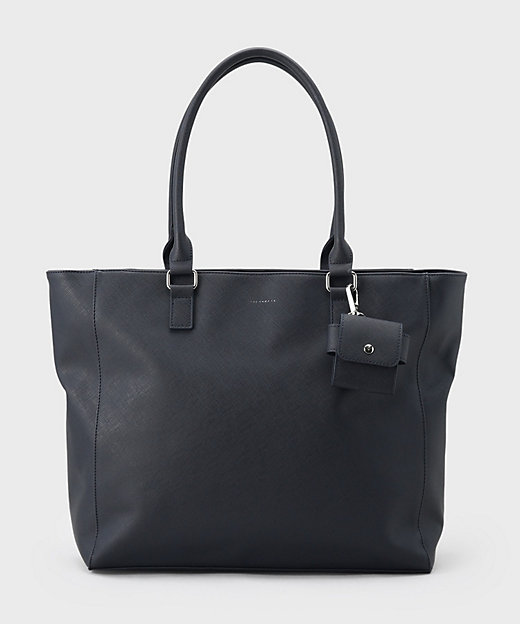 A4サイズ／ビジネスでも使える】合皮トートバッグ イヤホンケース