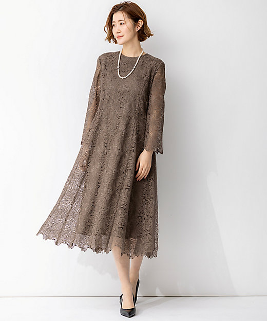 APPLAUDIR】Brocheリボンブーケレース ドレス