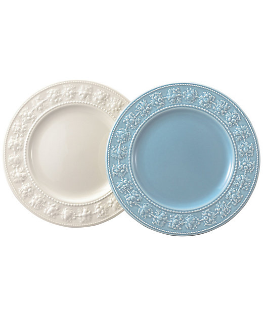 フェスティビティ プレート 27cm （アイボリー・ブルー） ペア