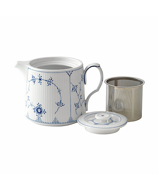 ブルーフルーテッド プレイン ティーポット600ml | ROYAL