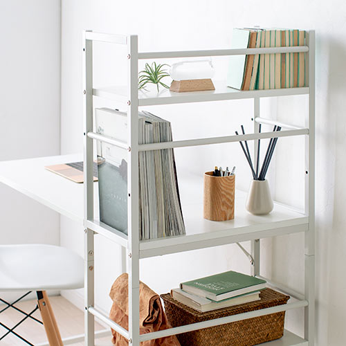 シェルフデスク パソコンデスク 収納ラック 勉強机 書斎デスク 幅112cm