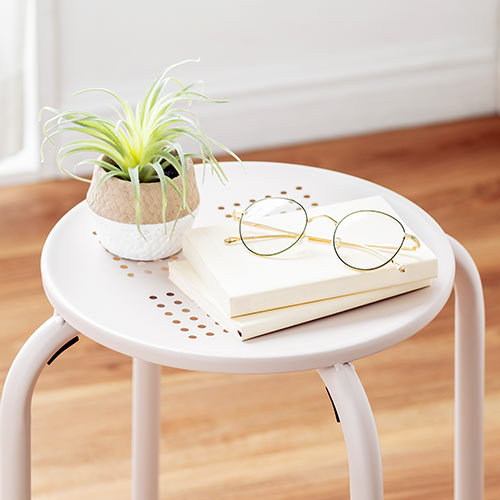 スチールスツール 高さ44cm おしゃれ 丸椅子 グレージュ YK-CHS04GG