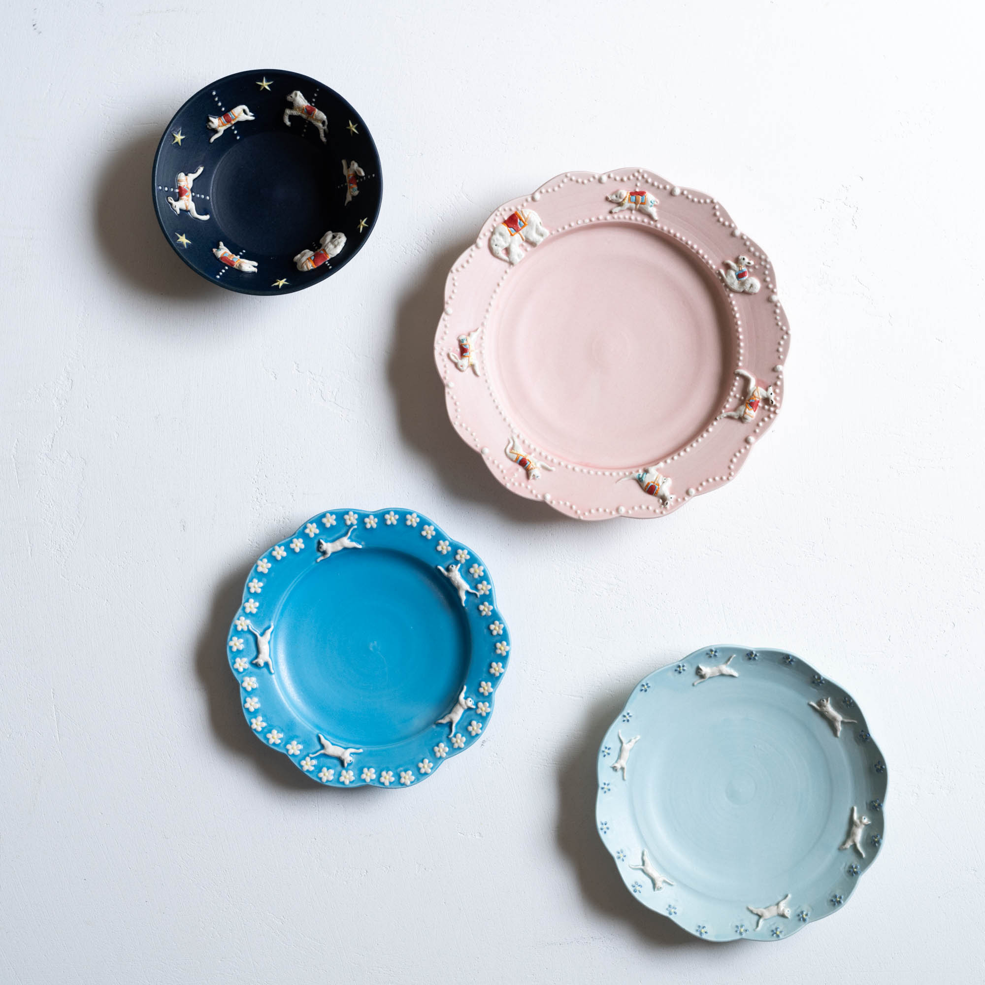 数量制限あり (2022年5月) 佐々木忍 メリーゴーランド皿 水色 さ3-1