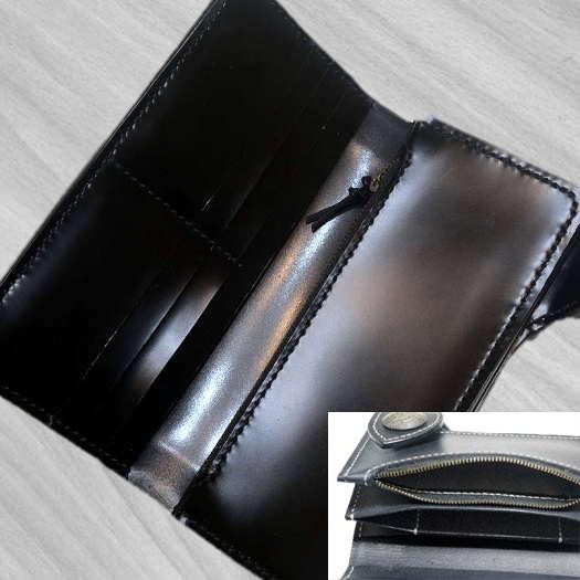 コードバン 長財布 ロング ウォレット バイカーズ モルガン : レザー