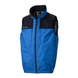 空調服 TM NC-1142 ブルー 上部ファン ベスト 3Dエリ 脱着フード対応