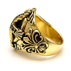 真鍮アクセサリー ブラス リング 指輪 ブラックジルコニア オニキス