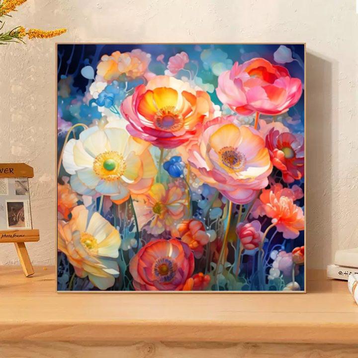 ダイヤモンドアート キット カラフル ひなしげ 虞美人草 きれい 水彩風