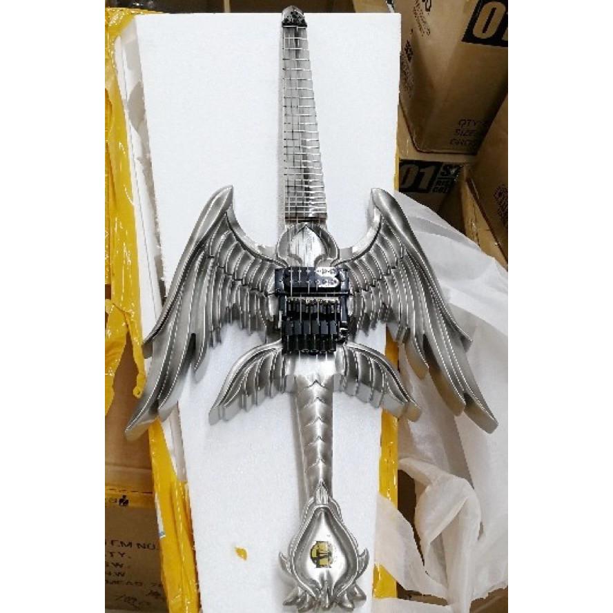 エレキギター ギター エレキ 剣 勇者の剣 ホワイトシルバー マッド