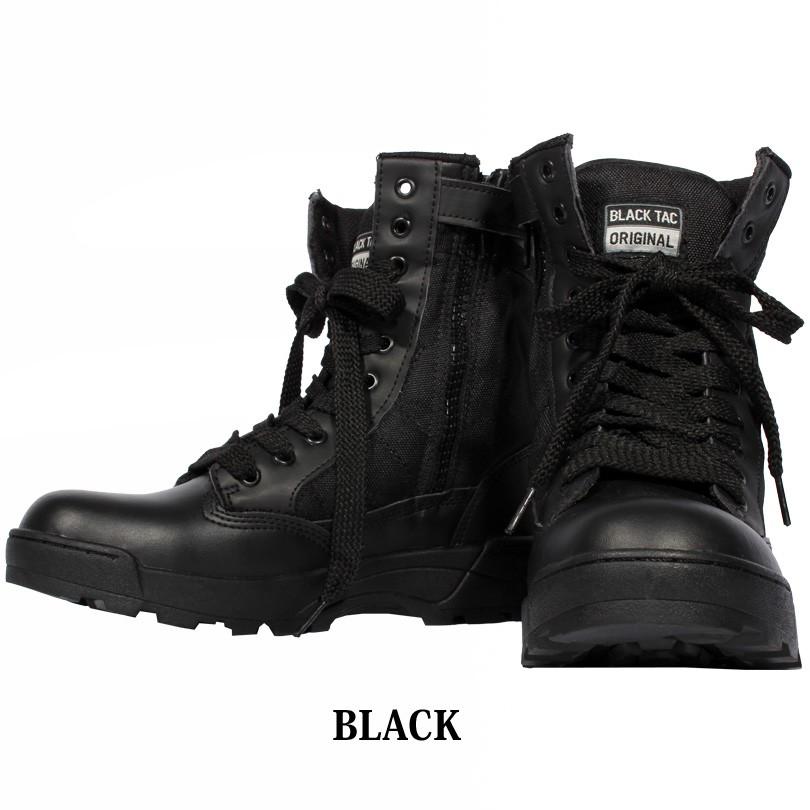 8 ブーツ メンズ ミリタリーブーツ サイドZIP付き コンバットブーツ