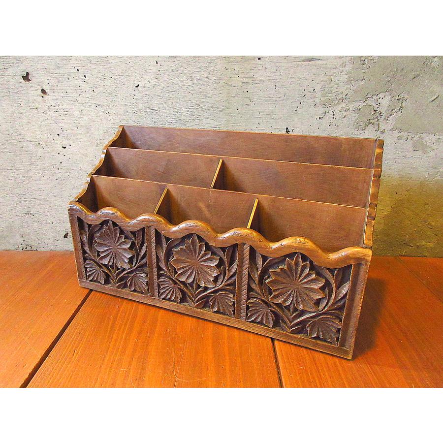 ビンテージ70's○Lernerウッド調レターラック○240322k3-rack 1970s