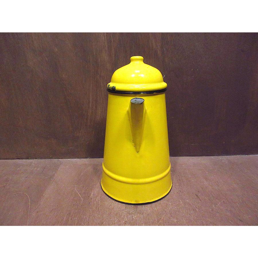 ビンテージ○MADE IN POLANDホーローケトル黄○211029s3-otdeqp