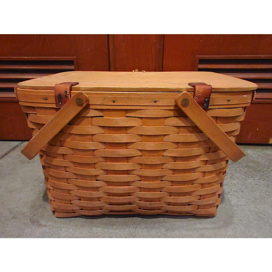 ビンテージ90's○LONGABERGER BASKETSピクニックバスケット○220511i8