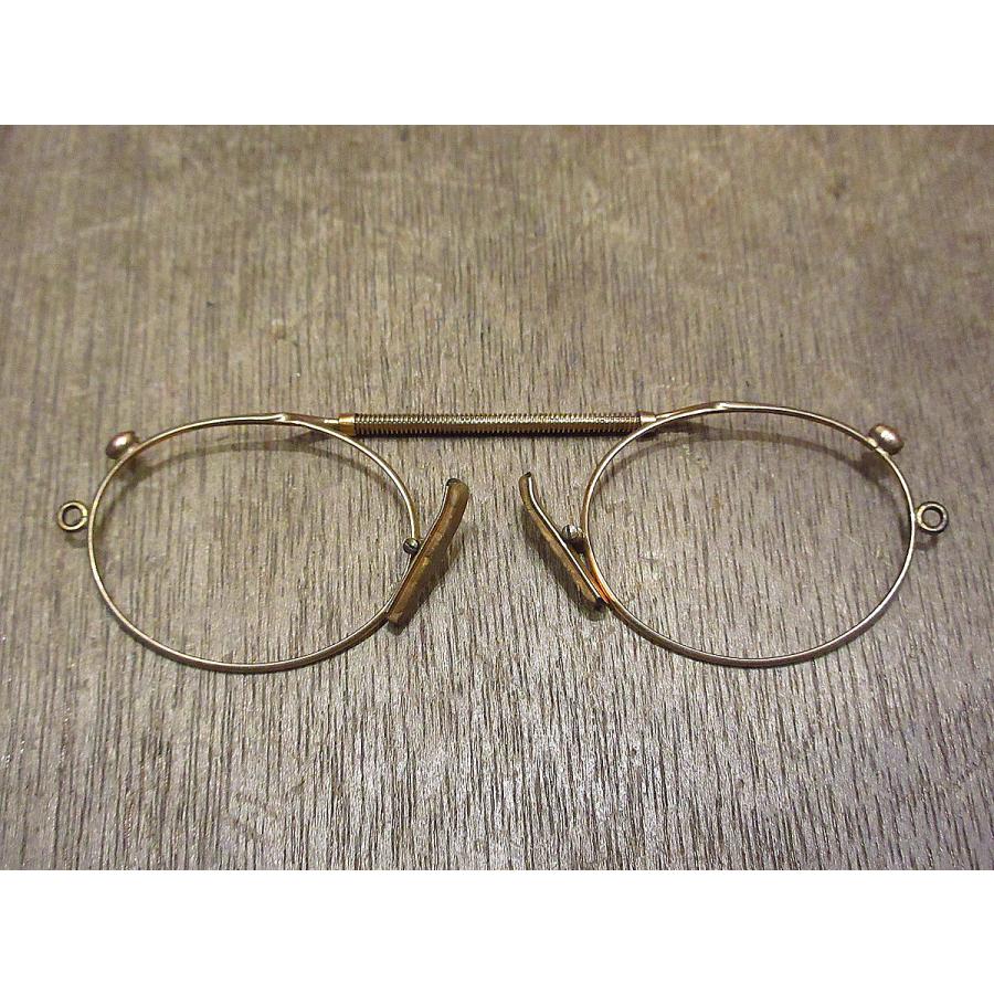 ビンテージ~30's○バースプリング型フィンチ眼鏡○221129i2-eygls
