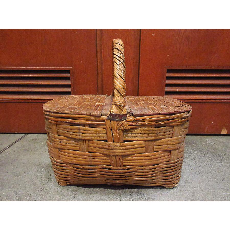 ビンテージ○ピクニックバスケット○230914i7-bag-bskカゴ籠収納