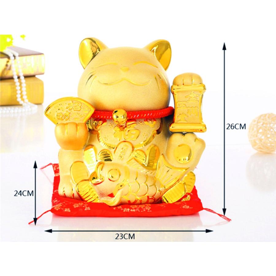 招き猫 置物 金猫 鯛 小判 陶磁器 縁起物 金運 商売繁盛 招福