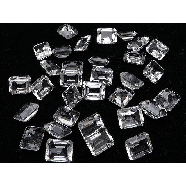 天然水晶 クリスタルクォーツ レクタングルファセットカット ルース 10