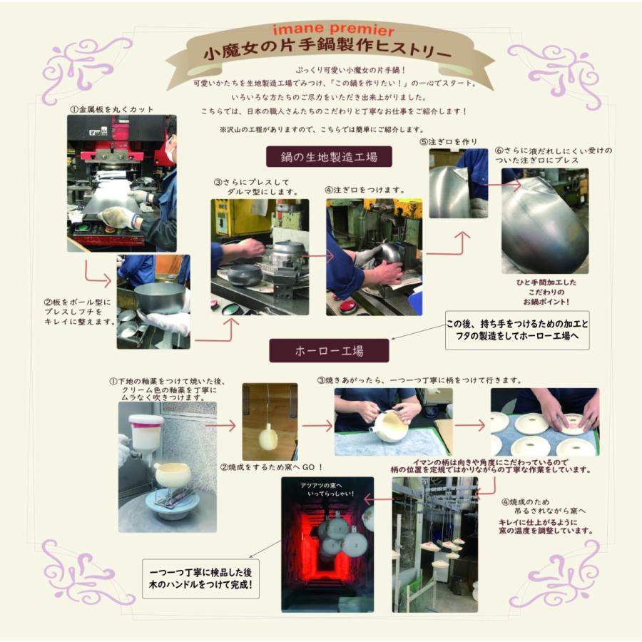 イマン ダイアナローズ 両口片手鍋 ホーロー ミルクパン アンティーク