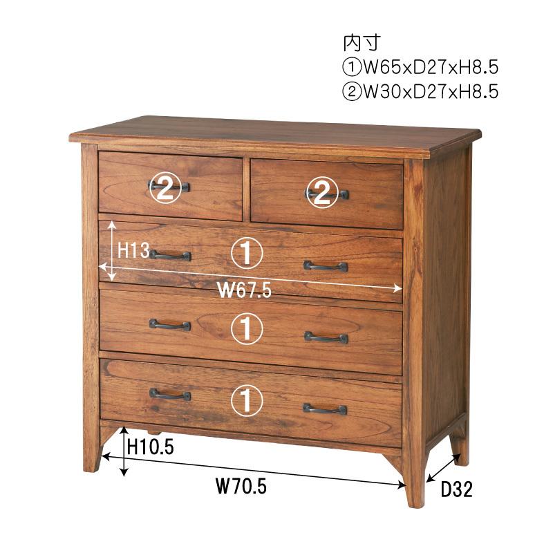 チェスト PM-307 東谷 AZUMAYA ティンバー 北欧風 ヴィンテージ調