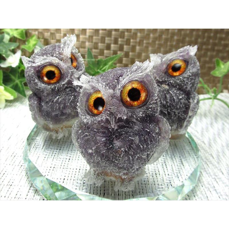 NEW天然石追加 選べる7種類 天然石サザレ入り フクロウ型 オルゴナイト